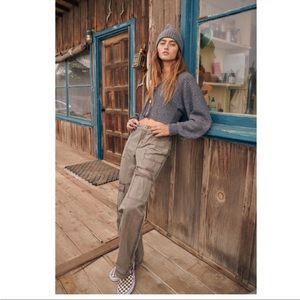 NWT Free People The Thing Is Utility Pants in Wild Truffle